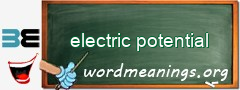 WordMeaning blackboard for electric potential